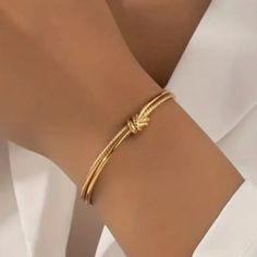 Brand New Women's Gold Knot Cuff Bracelet Real 14k Gold Plated Sterling Silver 7" - The Most Common Women's Size Retail Price $350 Buy With Confidence From A Top Rated Seller With A 99%+ Feedback Rating! A0151 (Id-490) Got Bangles In Gold, Office Wear Bracelet Gold, Daily Gold Bracelet, Indian Gold Bracelet For Women, Chain Type Bracelets Gold Women, Bracelet Bangles For Women, Gold Bracelet Bangle For Women, Real Gold Bracelet For Women, Daily Use Bangles In Gold