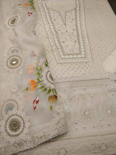 Item Overview ATHARVA Embroidery/Indian Salwar Kameez/Chikan Embroidery Georgete Shirt/ Dupatta/Hand Paint/Cream Off White/Tassels/Plazzos/Pants/GE9100 Dno. GE9001 Fabric:  * Shirt: Georgette/2.5 Mts/Chikan Embroidery  * Dupatta: Georgette Dupatta/Mirror Work/Hand Paint * Bottom Santoon Silk ( Taffeta)2.5 Mts. Excusive Hand Embroidered Party Wear Punjabi Suit. 🌷CUSTOMIZATION (No Extra Charges) * Fabrics Customization: Designs Can be made in different Fabrics. *Color Customization: Designs Can b Diwali White Chanderi Palazzo Set, White Chanderi Palazzo Set For Diwali, Off-white Straight Kurta Palazzo Set For Festivals, White Chanderi Palazzo Set With Resham Embroidery, Off White Straight Kurta Sharara For Festivals, Off White Sharara For Festivals With Straight Kurta, Off White Sharara With Straight Kurta For Festivals, Transitional Off-white Sets With Floral Embroidery, Unstitched Off White Kurta With Mirror Work