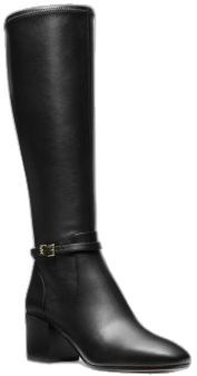 Elegant Fall Boots With Buckle Closure, Chic Fitted Knee-high Moto Boots, Fall Workwear Ankle Strap Boots, Fall Ankle Strap Workwear Boots, Formal Fall Ankle Strap Boots, Formal Fall Boots With Ankle Strap, Elegant High Ankle Boots With Buckle Closure, Ankle Strap Heeled Boots For Workwear In Fall, Elegant High Ankle Heeled Boots With Buckle Closure