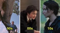 three different scenes from the same movie