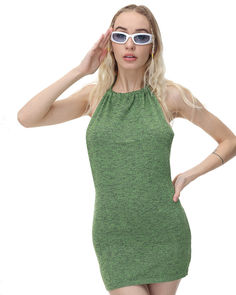 Model (WearingS):•Â?/span>Height: 178cm | Bust: 89cm | Waist: 60cm | Hip: 89cmDetails: Green bodycon halter dress with backless designDress Length: ShortSleeve Length: SleevelessMaterials: 95% Cotton + 5% Spandex Fitted Green Backless Halter Dress, Green Stretch Halter Neck Dress, Summer High Neck Bodycon Sleeveless Dress, Summer Bodycon Sleeveless High Neck Dress, High Neck Bodycon Sleeveless Dress For Summer, Green Stretch Halter Backless Dress, Summer High Neck Bodycon Dress, High Neck Bodycon Dress For Summer, High Neck Bodycon Summer Dress