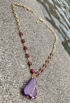 Barse Purple Jasper and Enamel Rosary Bronze Chain Necklace Genuine Purple Jasper Genuine Bronze Lobster Clasp Closure Crafted and Finished By Hand NECK911MUB Approximate Measurements: Length- 16"+ 2" Extender; Pendant Length- 1 1/2" Purple the color of royalty is at the core of this Rosary style necklace. You will feel like a queen when you wear this eye catching necklace. Beaded Necklace With Pendant As A Gift, Beaded Necklace With Pendant Chain As Gift, Agate Pendant Necklaces With Adjustable Chain, Agate Pendant Necklace With Adjustable Chain, Agate Beaded Chain Necklace For Gift, Gold Agate Beaded Chain Necklace, Crystal Pendant Necklace With Chain, Gold Agate Beaded Chain Jewelry, Artisan Gold Amethyst Necklace