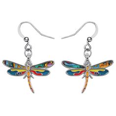 PRICES MAY VARY. Dainty handmade dragonfly earrings for daily wear.Original design and produced Earrings weight :4.5g.Dragonfly charms size :21mm x 24mm approximately &0.82"tall &0.94"width. Hypoallergenic earrings are made of zinc alloy, Hand painted enamel on the surface, handcrafts, lightweight, nickel free, Personalized Gifts: Cute bird earrings for women, yourself, mom, daughter, loved ones and friend. Suitable for Christmas, party, wedding, anniversary, Mother's Day, Valentine's Day, birth Casual Personalized Earrings As A Gift, Nickel-free Casual Earrings For Gifts, Nickel Free Casual Earrings For Gift, Hypoallergenic Dragonfly Earrings For Gift, Hypoallergenic Dragonfly Earrings As A Gift, Cute Dragonfly, Travel Inspired Jewelry, Dragonfly Gifts, Dragonfly Jewelry