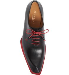 Mezlan Asymmetric Wholecut Oxford (Men) | Nordstrom Timeless Calf Leather Pointed Toe Oxfords, Timeless Pointed Toe Calf Leather Oxfords, Pointed Toe Oxfords With Leather Lining For Derby, Designer Wingtip Oxfords For Work, Wingtip Oxfords With Red Sole For Work, Designer Oxfords With Rubber Sole For Work, Calf Leather Oxfords With Contrast Sole For Work, Sleek Oxfords With Pointed Toe And Leather Sole, Designer Goodyear Welted Oxfords For Office