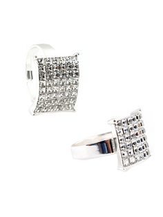 Square Cubic Zirconia Silver Adjustable Ring Bling Diamond Open Ring For Promise, Bling Open Diamond Ring For Promise, Diamond White Crystal Ring With Bling For Promise, White Rhinestone Promise Ring, Crystal Promise Ring With Bling, Bling Crystal Promise Ring, Silver Rings With Pave Setting For Party, Rhinestone Crystal Promise Ring, Promise Crystal Ring With Bling