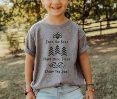 Save the Bees, Plant More Trees, Clean the Seas Kids Shirt, Organic T-shirts for Kids, Ecofriendly Children Clothing, Save Bees Toddler Tee - Etsy Happy Camper Shirt, Country Girl Shirts, Stay Wild Moon Child, Kids Tshirt