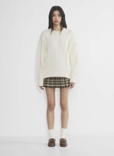 PEGGY SWEATER Sunday Best Peggy Sweater, Big Sweater And Skirt, Aritzia Peggy Sweater, Lecture Fits, Peggy Sweater, 2025 Wishlist, Sweater Styling, Big Comfy Sweaters, Repeated Pattern