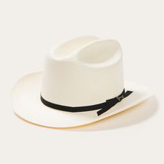 Open Road 6X Straw Cowboy Hat | Stetson Classic Panama Hat With Short Brim, Classic Top Hat With Flat Bill For Rodeo, White Western Formal Hat, White Western Hat For Formal Occasions, Classic Flat Bill Hat For Rodeo, Classic Panama Hat With Flat Brim, Classic White Formal Sun Hat, Classic Formal Sun Hat With Flat Brim, Classic White Sun Hat For Formal Occasions