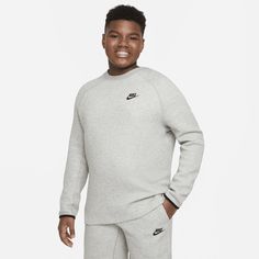 Allow us to reintroduce you to Tech Fleece, one of our favorite ways to warm up in cold conditions. Our premium, lightweight fleece–smooth both inside and out–gives you plenty of warmth without adding bulk. Always a good idea, this versatile layering piece feels as comfortable under a rain jacket as it does when you wear it over a tee. Winter Sports Sweater With Ribbed Cuffs, Sports Crew Neck Sweatshirt, Winter Sports Sweats With Ribbed Cuffs, Functional Crew Neck Sports Sweatshirt, Nike Sweats For Winter Sports, Nike Sweats For Sports In Winter, Gray Sports Sweats With Ribbed Cuffs, Nike Sportswear Sweatshirt For Outdoor, Nike Casual Outdoor Sweatshirt