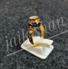 Brand- Jai Kishan Jewellers Item- Meenakari 925 Sterling Silver Polki Diamond Ring Diamond- Polki and Pave Diamond Ring color- Gold Type- Ring Manufacturing- India Information We are manufacturing all kinds of jewelry. If you have any queries please contact us. We are Happy To Help You. Enamel Rings, Valentine Jewelry, Handmade Wedding Rings, Birthday Gift Ring, Rosecut Diamond Ring, Pave Diamond Ring, Gift Valentine, Enamel Ring, Women Ring