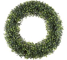 a round wreath made out of green leaves on an isolated white background with clipping for text