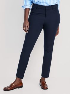 contoured waistband hook-and-bar closure zip fly hip pockets faux-welt back pockets sits at belly button fitted hip and thigh hits at ankle regular inseam: 27" petite inseam: 25" tall inseam: 31" models are approx.  5'9" and wear sizes s (size 4), l (size 12), and xl (size 18)Machine wash cold, gentle cycle, line dry.  cotton 55% spandex 8% rayon 37% Slim Fit Straight Leg Bottoms With Button Zip Fly, Fitted Mid-rise Pants With Button Zip Fly, Mid-rise Bottoms With Button Closure For Business Casual, Fitted Jeans With Button Closure For Business Casual, Mid-rise Slim Fit Bottoms With Button Closure, Fitted Bottoms With Button Zip Fly And Tapered Leg, Slim Fit Mid-rise Bottoms With Button Closure, Versatile Mid-rise Bottoms For Workwear, Classic Mid-rise Pants With Button Zip Fly