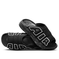 DV2132-001 Uptempo Nike Noir, Black Uptempo Nike, Nike Air Uptempo Shoes, Nike Air More Uptempo 96 Black, Nike Air Uptempo Black White, Slides Slippers, Nike Air, Slippers, Nike