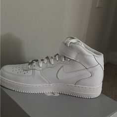 Brand New Air Force 1 Mid ‘07 White Never Worn Size 12 Box Damaged Casual Nike Air Force 1 With Fade-resistant Finish, Casual Nike Air Force 1 With Fade-resistant Detail, Casual Nike Air Force 1 With Fade-resistant White Sole, Nike Air Force 1 Mid-top Casual Shoes, Casual Nike Air Force 1 Lace-up Fade-resistant, Casual Nike Air Force 1 Fade-resistant, Casual Nike Air Force 1 Fade-resistant Lace-up, White Casual Nike Air Force 1 Fade-resistant, Casual Nike Air Force 1 Mid-top