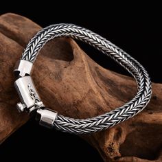 Men's Sterling Silver Latch Clasp Braided Bracelet Mens Sterling Silver Jewelry, Gents Bracelet, Essential Oil Bracelet, Mens Silver Jewelry, Mens Bracelets, Mens Cuff, Viking Bracelet, Mens Bracelet Silver, Silver Chain Style