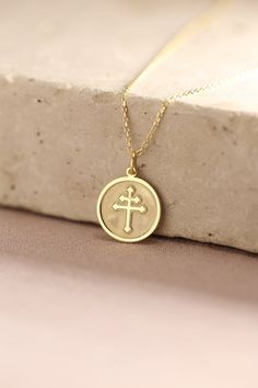 Gold Cross Pendant - Cross of Lorraine Gold Necklace ● Material of pendant: Solid Gold 14k ( REAL GOLD ) ● Metal Stamp: 14k ( REAL GOLD ) ● The pendant is available in 5 sizes: - 12,7 mm / 0.5 inches (Diameter) - 14,0 mm / 0,55 inches ( Diameter ) In the photos - 15,3 mm / 0.6 inches ( Diameter ) - 16,5 mm / 0,65 inches ( Diameter ) - 19,1 mm / 0,75 inches ( Diameter ) ( In the photos the size is 14mm / 0.55 inches Diameter ) ( Jump Ring inner diameter: 4 mm ) ● Material of chain: Solid gold 14k Gold 14k Cross Pendant Charm Necklace, 14k Gold Cross Pendant Charm Necklace, Yellow Gold Cross Pendant Charm Necklace As Gift, Yellow Gold Cross Charm Necklace Tarnish Resistant, Spiritual Cross Necklace In Yellow Gold, Spiritual Yellow Gold Cross Necklaces, Yellow Gold Tarnish-resistant Cross Charm Necklace, Gold Cross Charm Necklace In 14k, Gold Plated Crucifix Jewelry Gift