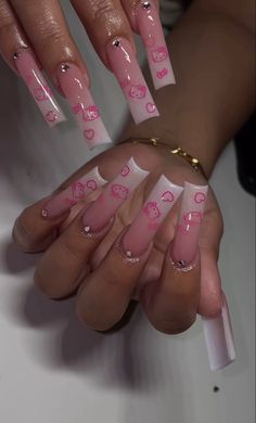 Clear Nails Design, Blush Nail Designs, Pink Long Nails, Long Pink Nails, Blush Nail, Brand Colours, Kitty Nails, Nails Aesthetic, Girly Acrylic Nails