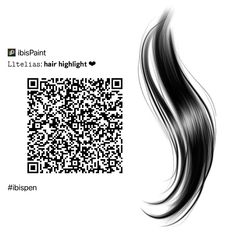 a black and white photo with a qr code next to an image of a long hair