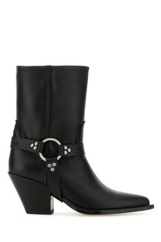 Black Nappa Leather Atoka Ankle Boots from Sonora Ankle Boots Heel, Boots Heel, Boot Companies, Saint Laurent Shoes, Heeled Ankle Boots, Nappa Leather, Black Ankle Boots, Leather Ankle Boots, Manolo Blahnik