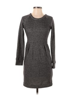 Aqua Casual Dress Size: X-Small Gray Dresses - used. 80% COTTON, 20% POLYESTER, Sweater Dress, Crew Neck, Tweed, Knee Length, Long Sleeve | Aqua Casual Dress - Sweater Dress: Gray Tweed Dresses - Used - Size X-Small Casual Mini-length Tweed Dress For Winter, Casual Mini Tweed Dress For Winter, Casual Winter Tweed Mini Dress, Fitted Tweed Dress Casual For Fall, Fitted Casual Tweed Dress For Fall, Fitted Tweed Dress For Fall, Fitted Tweed Dress For Fall, Casual Style, Casual Long Sleeve Fitted Tweed Dress, Casual Long Sleeve Tweed Dress