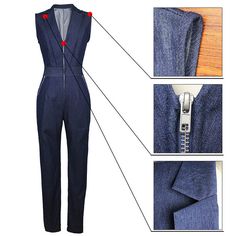 This pure blue denim jumpsuits with v neck and sleeveless, which will show you sexy clavicle and charming back to others, fashion and chic style make you good figure greatly. Material: Polyester Size: S, M, L, XL Color: Dark Blue Neckline: V Neck Sleeves: Sleeveless Style: Sexy & Club Pattern Type: Solid Length: Above Ankle Occasion: Casual, Party, Club Full Bodysuit, Denim Jumpsuits, Backless Tank Top, Hip Clothes, Full Body Suit, Trousers Jeans, Lace Jumpsuit, Jumpsuit Online, Long Trousers