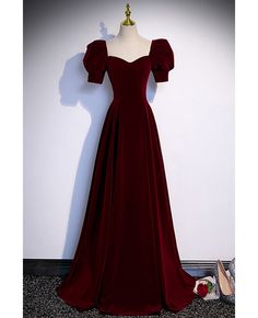 Red Velvet Prom Dress, Wine Red Prom Dress, Prom Dress Simple, Simple Party Dress, डिजाइनर कपड़े, Prom Dresses Simple, Velvet Prom Dress, Dress Item, Burgundy Velvet