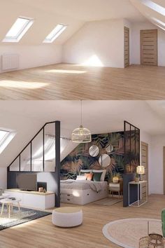 this is an artist's rendering of a loft apartment