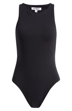 A high neck and sleeveless silhouette create timeless charm on a versatile bodysuit that will complement your summer-ready wardrobe. Jewel neck Sleeveless 75% nylon, 25% elastane Hand wash, dry flat Imported Sleeveless Bodysuit, Jewel Neck, Summer Ready, Steve Madden, High Neck, Hand Wash, Nordstrom, Wardrobe, Black