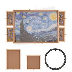 an image of a van goghn painting in a wooden frame with other items around it