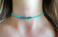 Casual Turquoise Jewelry With Tiny Beads, Blue Tiny Beads Choker For Summer, Turquoise Choker With Round Beads For Summer, Turquoise Choker With Colorful Beads, Trendy Blue Choker With Tiny Beads, Summer Turquoise Choker With Colorful Beads, Dainty Summer Choker, Summer Beaded Choker As A Gift, Summer Beaded Choker As Gift