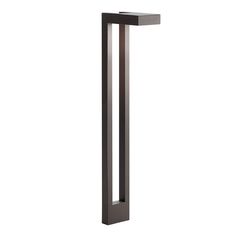 a tall metal pole with a light on it's end and a square top