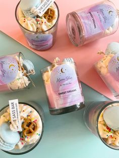 The Sass Bar Sweet Dreams Dessert Candle Yummi Candles, Drink Candles, Candy Candle, Dessert Candle, Candle Lid, Dessert Candles, Skincare Organization, Bath Candles, Baby Lotion