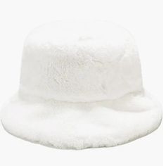 Faux Fur Hand Wash Only This Plush Bucket Hat Made Of Faux Fur, Animal-Protection, Warm. Not Itchy And Not Irritating To The Skin. Hand Wash With Cool Water. One Size Fits Most. Fit Head Circumference: 56-58cm (22.1-22.8 Inch). Keep Your Head Very Warm In Winter And Match Any Of Your Clothes. Perfect Accessory In Winter And A Ideal Gift For Christmas, Birthdays, Etc. Item No. Bb1784 Casual Soft White Hat, Casual White Soft Hat, Casual Faux Fur Winter Hat, White Soft Winter Hat, White Hat With Faux Fur Lining For Winter, White Winter Hat With Faux Fur Lining, Casual Brimmed Hat With Plush Lining, Casual Brimmed Hat With Faux Fur Lining, White Faux Fur Winter Hat