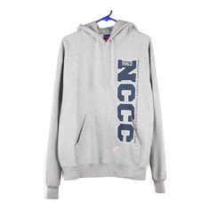 Vintage grey National County Community College Champion Hoodie - mens large Gray Varsity Hoodie Sweatshirt, Athletic Heather Hoodie For College In Winter, Gray College Sweatshirt With Drawstring Hood, Collegiate Hoodie With Kangaroo Pocket For Streetwear, Gray Collegiate Hooded Sweatshirt, Gray Varsity Hoodie For Streetwear, Cotton Hoodie In Athletic Heather For College, Gray Collegiate Hoodie For Winter, Gray Collegiate Hoodie Sweatshirt