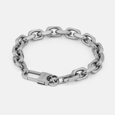 The Warrant is a mid-size bracelet constructed from squared-off cable links, resulting in an industrial effect with a high-polish edge.
Materials: Stainless Steel Timeless Metal Bracelet With Rectangular Links, Timeless Metal Bracelets With Rectangular Links, Modern Jubilee Bracelet With Chain Link, Luxury Stainless Steel Chain Bracelet With Rectangular Links, Metal Chain Bracelet With Rectangular Links, Modern Bracelets With Solid Chain Link Construction, Modern Solid Link Chain Bracelet, Modern Metal Chain Link Bracelet, Modern Metal Chain Bracelet For Everyday