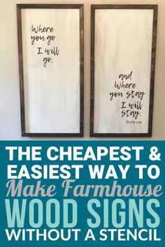 the cheapest and easyest way to make farmhouse wood signs without a stencil