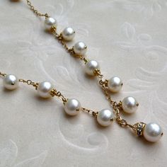 Bride White Pearl Necklace, 14k Gold Filled, Real Freshwater Pearls, Bridal Wedding Jewelry, June Bi Delicate Pearl Necklace For Jewelry Making, Pearl Wire Wrapped Necklace For Wedding, Wire Wrapped Pearl Necklace For Wedding, Gold Single Strand Pearl Necklace For Wedding, Wedding Pearl Necklace With Wire Wrap, Exquisite Pearl Drop Necklace For Anniversary, Elegant Wire Wrapped Round Bead Necklaces, Elegant Wire Wrapped Necklaces With Round Beads, Exquisite Pearl White Necklace With Pearl Drop