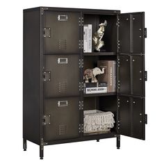 PRICES MAY VARY. Large Storage for Multiple Uses- Assembled dimension 29.5”L x 13.8”W x 47.3”H, the cabinet provides a very wide secure storage space, can be used in home, office, garage, basement, school, workshop, warehouse or other place. Sturdy & Durable- The structure composed of high-quality steel and reinforced structure allows each shelf to bear a weight of up to 90 pounds, which is durable and can be used for a long time. Thoughtful Design- Our metal lockers are designed with padlocks, Home Office/gym, Steel Wardrobe, Employee Lockers, Industrial Storage Cabinets, Home Lockers, Steel Storage Cabinets, Storage Lockers, Retro Cabinet, Industrial Cabinet