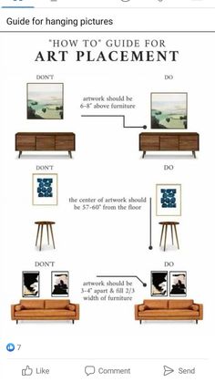 an info sheet describing how to use the art placement for your furniture and decor project