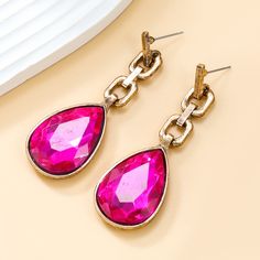 Material: Alloy Fashion Element: Water Drop Style: INS Style Red Alloy Jewelry For Party, Summer Party Alloy Jewelry, Trendy Rose Gold Party Jewelry, Summer Pink Metal Jewelry, Red Summer Party Jewelry, Summer Party Jewelry In Rose Gold, Trendy Jewelry For Valentine's Day Party, Chic Party Jewelry For Valentine's Day, Summer Party Rose Gold Jewelry