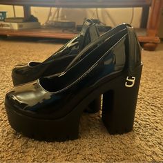 Style & Co Platform Mary Jane Heels Never Worn, In Perfect Condition Platform Chunky Heels Eur:41 ( U.S Women 9.5) #Heels #Style&Co Chunky Heels Aesthetic, Prom Shoes Chunky Heel, Shoe Inspo Heels, Black High Heels Classy, Heels Casual, Chunky Heel Boots, Chunky Platform Heels, Chunky Black Heels, Black Chunky Platform Heels Alternative Style