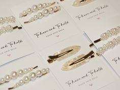 Elevate your bridesmaid proposal with our delightful set of 2 Hair Clips, lovingly packaged to say "To Have and To Hold Your Hair Back", this is the perfect bridesmaid gift that will add a touch of timeless elegance to your special day! Choose between a classic pearl style Bobby Pin, Flower pearl bobby pin or crease free mother of pearl style hair clip.DETAILSChoose between 3 hair clip stylesComes packed on card as pictured Pearl Clip Wedding Hair, Pearl Wedding Hair Clip, Bride Hair Pearl Pins, Bridesmaid Hair Pearl Pins, Bridesmaid Hair Clips, Bridesmaids Proposal, Bridal Hair Pins Pearl, To Have And To Hold, Pearl Hair Clip