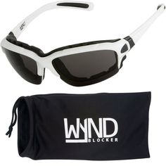 WYND Blocker Halvert Model 331 features a removable wind resistant EVA foam liner, option to convert to goggles with included backstrap, rubberized removable ear grips, and polycarbonate shatter proof lenses. Size: One Size.  Color: White. Star Motorcycles, Wind Blocking, Glasses Model, Motorcycle Goggles, Wrap Sunglasses, Automotive Apparel, Dry Eye, Sport Motorcycle, Kid Friendly Travel Destinations