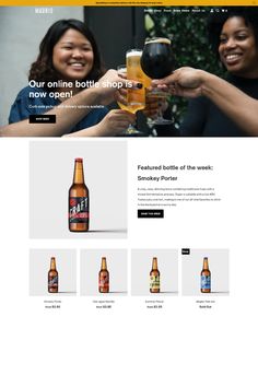 an image of a website page for beer company