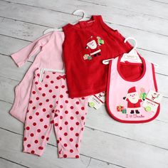 New With Tags Carter's Coordinated Christmas Lot Infant Baby Girl Size 3 Months This Lot Includes Four Pieces Including A Red Velour Jumper Dress, A Pink Long-Sleeve Bodysuit, One Pair Of Pink Leggings With Red Polka Dots And One Coordinating Bib. Please Note The Bodysuits Vary From Lot To Lot. The Body Suit You Will Receive Will Either Be Solid Pink Or Have "I Love Santa" Written On It. Bodysuit Will Be Selected At Random. If You Have Twins Or Need More Than One, Let Me Know. Christmas Cotton Sets For Festive Occasion, Cotton Festive Holiday Sets, Pink Long Sleeve Christmas Sets, Red Festive Sets For Winter, Red Cotton Holiday Set, Festive Red Sets For Winter, Christmas Cotton Playtime Sets, Red Sleeveless Christmas Top, Holiday Festive Red Set