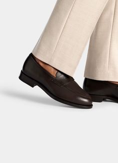 Dark Brown Loafer in Italian Calf Leather | SUITSUPPLY US Timeless Tassel Loafers With Leather Lining, Elegant Formal Tassel Loafers With Goodyear Welt, Elegant Brown Loafers With Goodyear Welt Construction, Elegant Brown Loafers With Goodyear Welt, Formal Timeless Goodyear Welted Moccasins, Timeless Formal Goodyear Welted Moccasins, Elegant Tassel Loafers With Goodyear Welt For Business, Elegant Business Tassel Loafers With Goodyear Welt, Classic Brown Dress Shoes For Galas