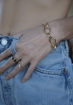 Large Oval Chain Bracelet                      // Bayou with Love Everyday Oval Link Brass Chain Bracelet, Everyday Brass Chain Bracelet With Oval Links, Everyday Brass Oval Link Chain Bracelet, Yellow Gold Recycled Gold Bracelets, Everyday Recycled Gold Bracelet, Oval Bracelet With Adjustable Chain For Everyday, Oval Adjustable Chain Bracelet For Everyday, Minimalist Yellow Gold Brass Chain Bracelet, Everyday Oval Gold Chain Bracelet