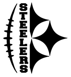 the pittsburgh football logo is shown in this black and white file, as well as an arrow