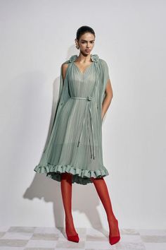 Carnation Drop Waist V-Neck Chiffon Midi Dress | MEAN BLVD Chic V-neck Chiffon Cocktail Dress, Chic Chiffon V-neck Midi Dress, V-neck Chiffon Dress For Evening In Spring, Chic Sheer Silk Chiffon Midi Dress, Spring V-neck Chiffon Cocktail Dress, Chic Flowy Chiffon V-neck Dress, Summer Silk V-neck Cocktail Dress, Chic Chiffon Midi V-neck Dress, Chic Flowy Asymmetrical Dress