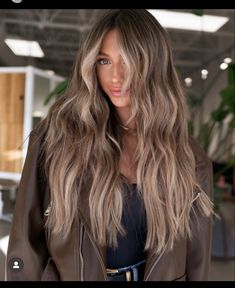 Long Light Brown Balayage Hair, Light Brown With Ash Highlights, Ash Honey Balayage, Brown Hair W Balayage, Brown Hair W Blonde Balayage, Blonde Ideas For Brunettes, Natural Brown With Highlights, Brown With Beige Highlights, Blonde Hair Transformation To Brown